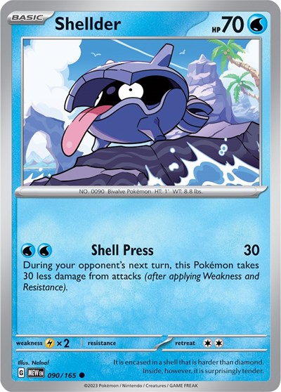 Shellder (Scarlet and Violet: 151) Near Mint Reverse Holofoil