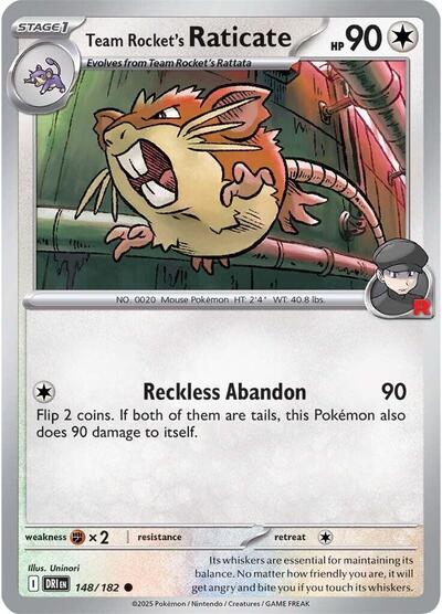 Team Rocket's Raticate - 148 (SV10: Destined Rivals) Near Mint