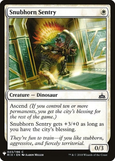 Snubhorn Sentry (Mystery Booster) Light Play