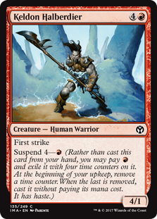 Keldon Halberdier (Iconic Masters) Light Play Foil