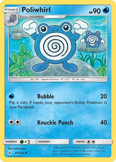 Poliwhirl (SM - Unbroken Bonds) Near Mint Reverse Holofoil
