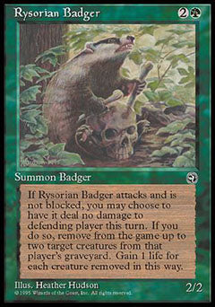 Rysorian Badger (Homelands) Light Play