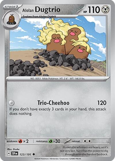 Alolan Dugtrio - 123 (SV08: Surging Sparks) Near Mint Reverse Holofoil