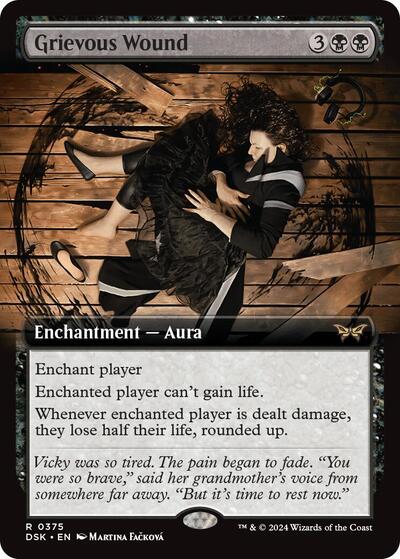 Grievous Wound (Extended Art) (Duskmourn: House of Horror) Light Play