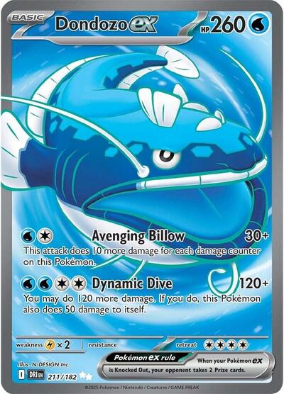 Dondozo ex - 211 (SV10: Destined Rivals) Near Mint Holofoil