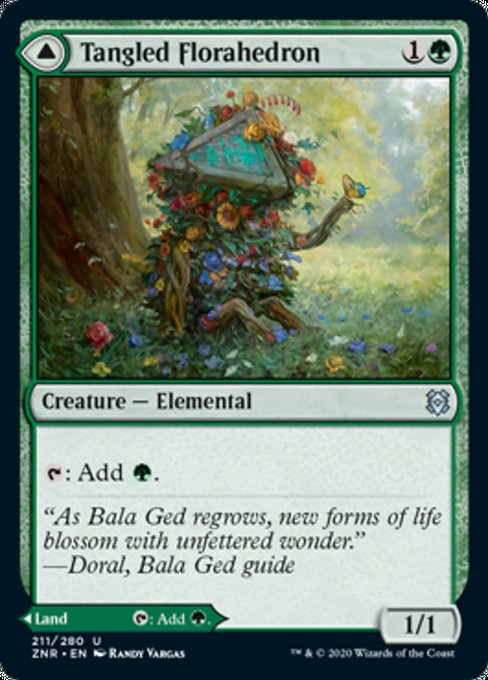 Tangled Florahedron / Tangled Vale (Zendikar Rising) Light Play
