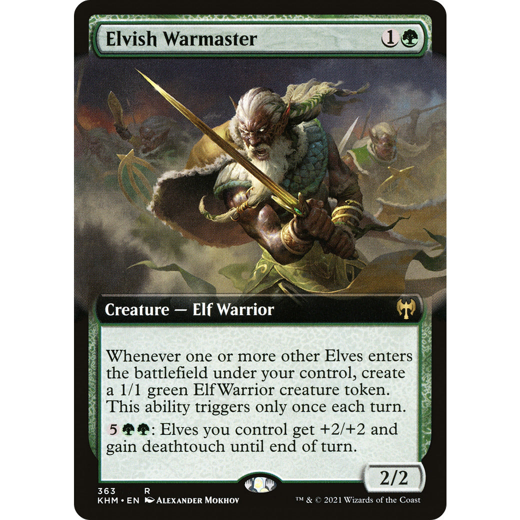 Elvish Warmaster (Extended Art) (Kaldheim) Light Play Foil