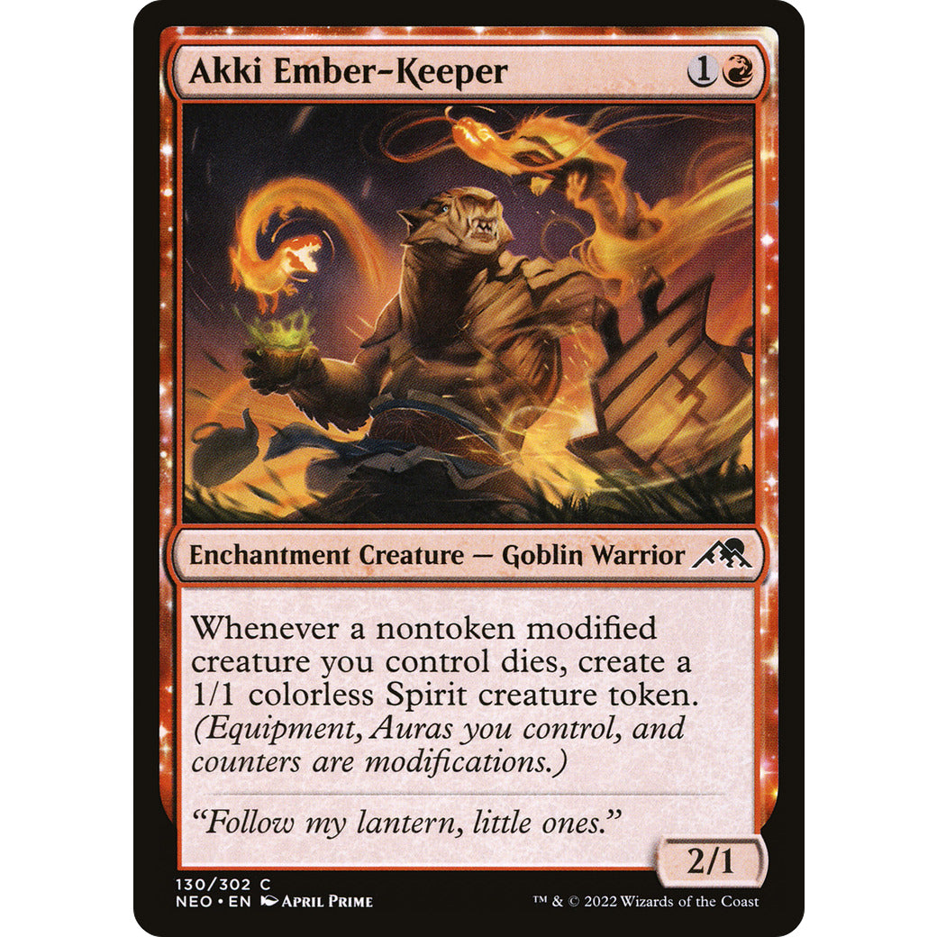 Akki Ember-Keeper (Kamigawa: Neon Dynasty) Light Play Foil