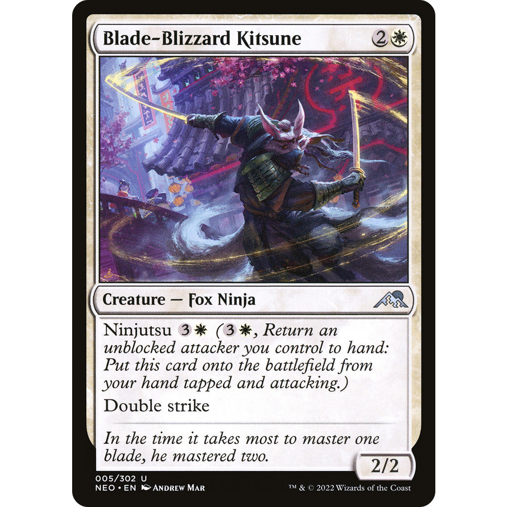 Blade-Blizzard Kitsune (Kamigawa: Neon Dynasty) Near Mint Foil