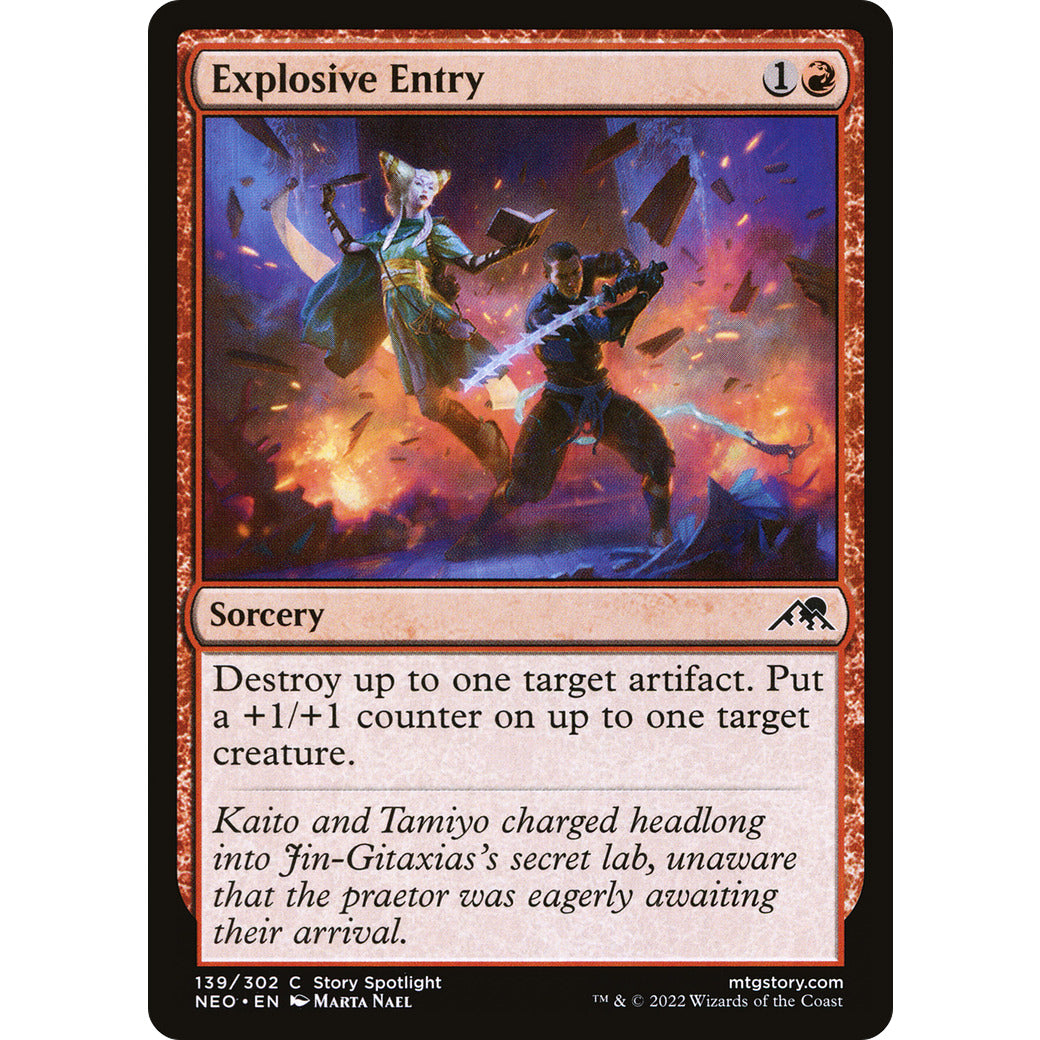 Explosive Entry (Kamigawa: Neon Dynasty) Light Play Foil