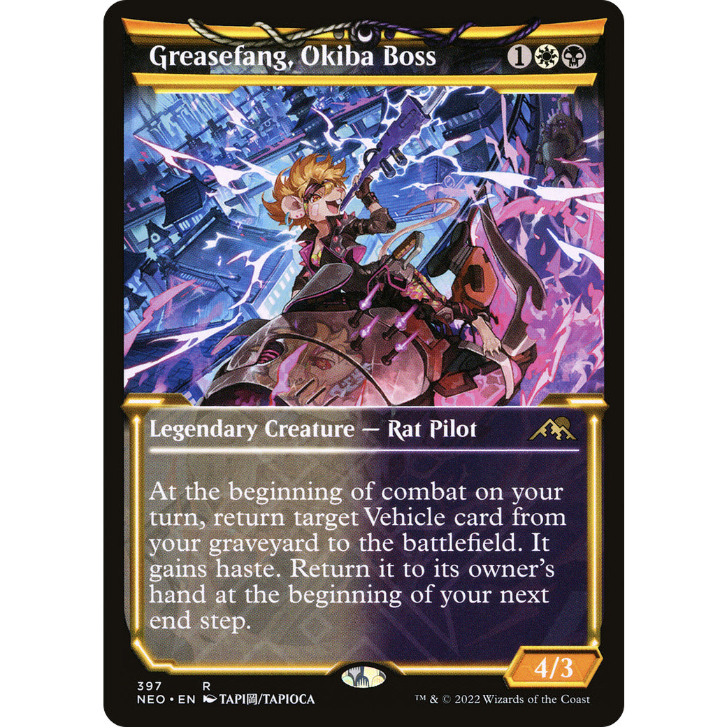 Greasefang, Okiba Boss (Showcase) (Kamigawa: Neon Dynasty) Near Mint