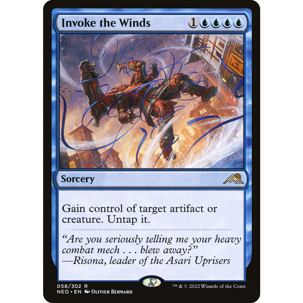 Invoke the Winds (Kamigawa: Neon Dynasty) Light Play Foil
