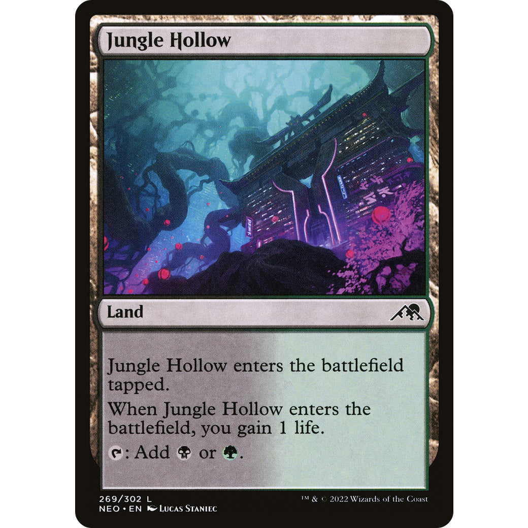 Jungle Hollow (Kamigawa: Neon Dynasty) Light Play Foil