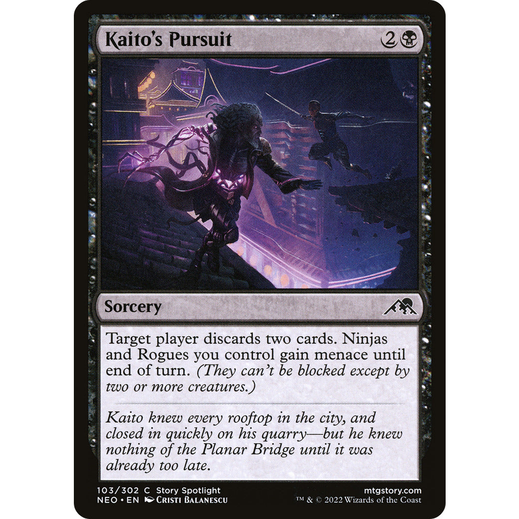 Kaito's Pursuit (Kamigawa: Neon Dynasty) Light Play Foil