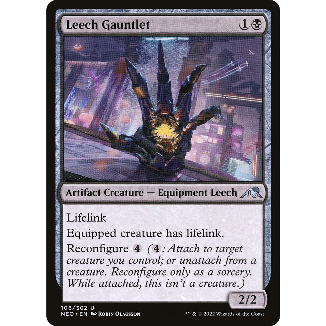 Leech Gauntlet (Kamigawa: Neon Dynasty) Light Play Foil
