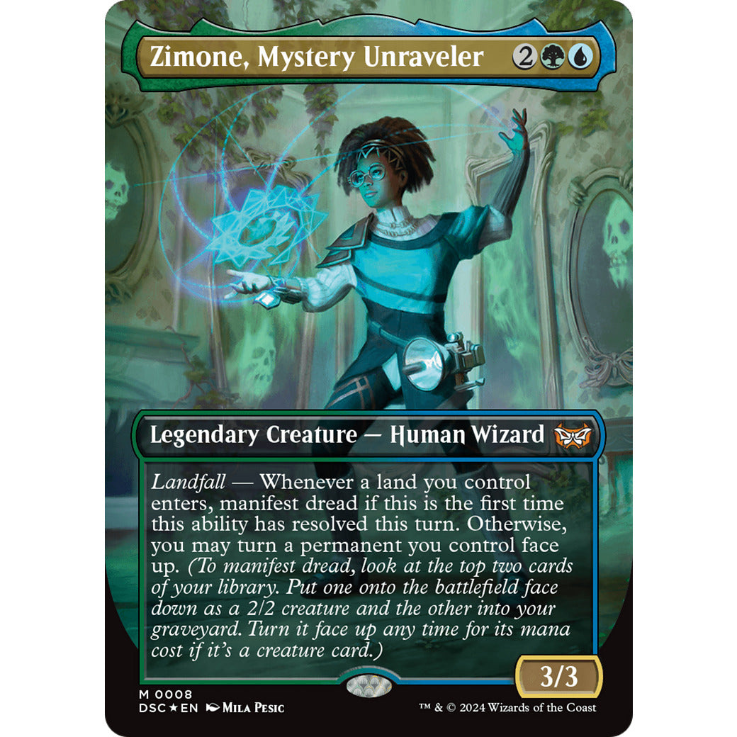 Zimone, Mystery Unraveler (Borderless) (Commander: Duskmourn: House of Horror) Near Mint Foil