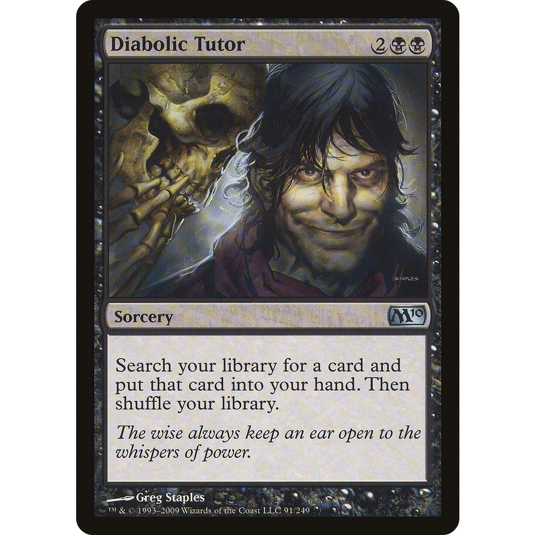 Diabolic Tutor (Magic 2010 Core Set) Light Play
