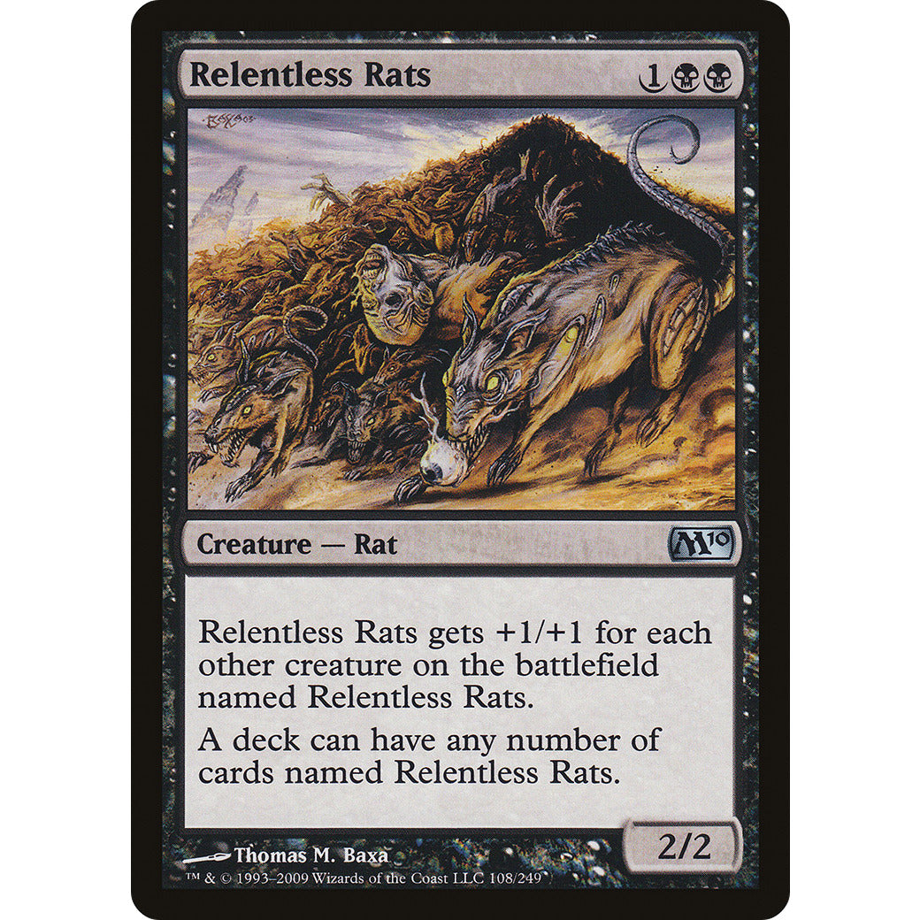 Relentless Rats (Magic 2010 Core Set) Light Play