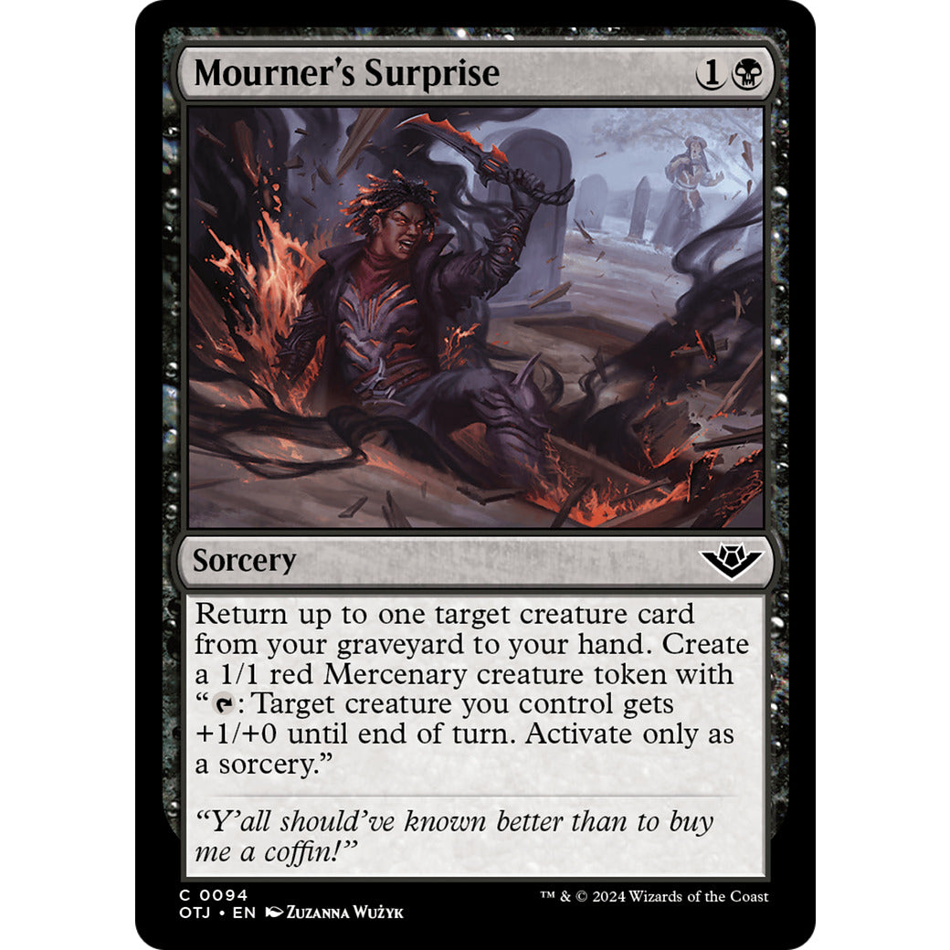 Mourner's Surprise (Outlaws of Thunder Junction) Light Play Foil