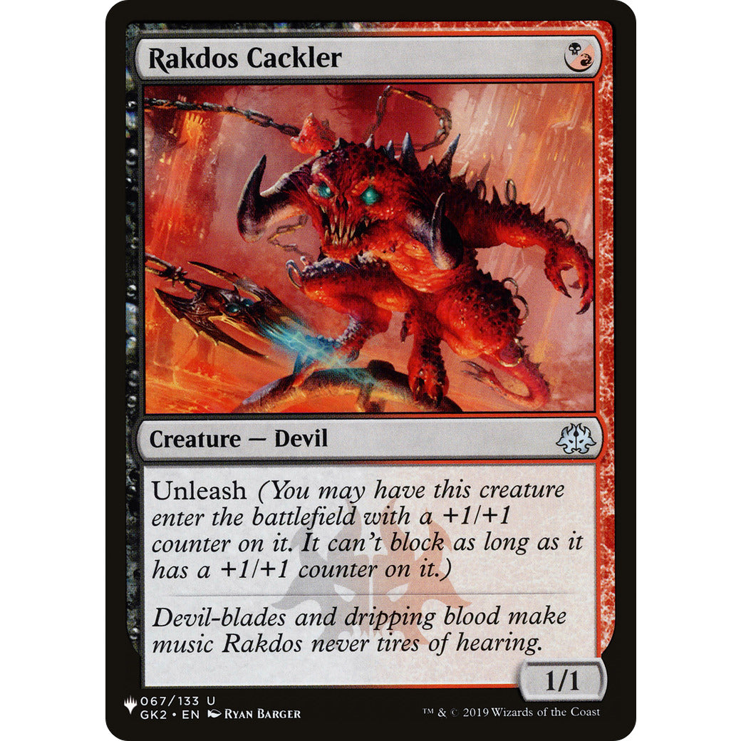 Rakdos Cackler (The List) Light Play