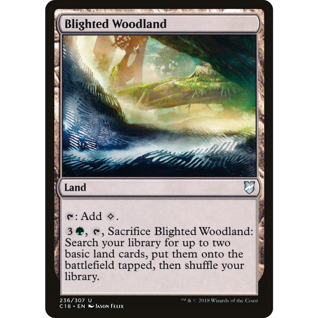 Blighted Woodland (Commander 2018) Light Play