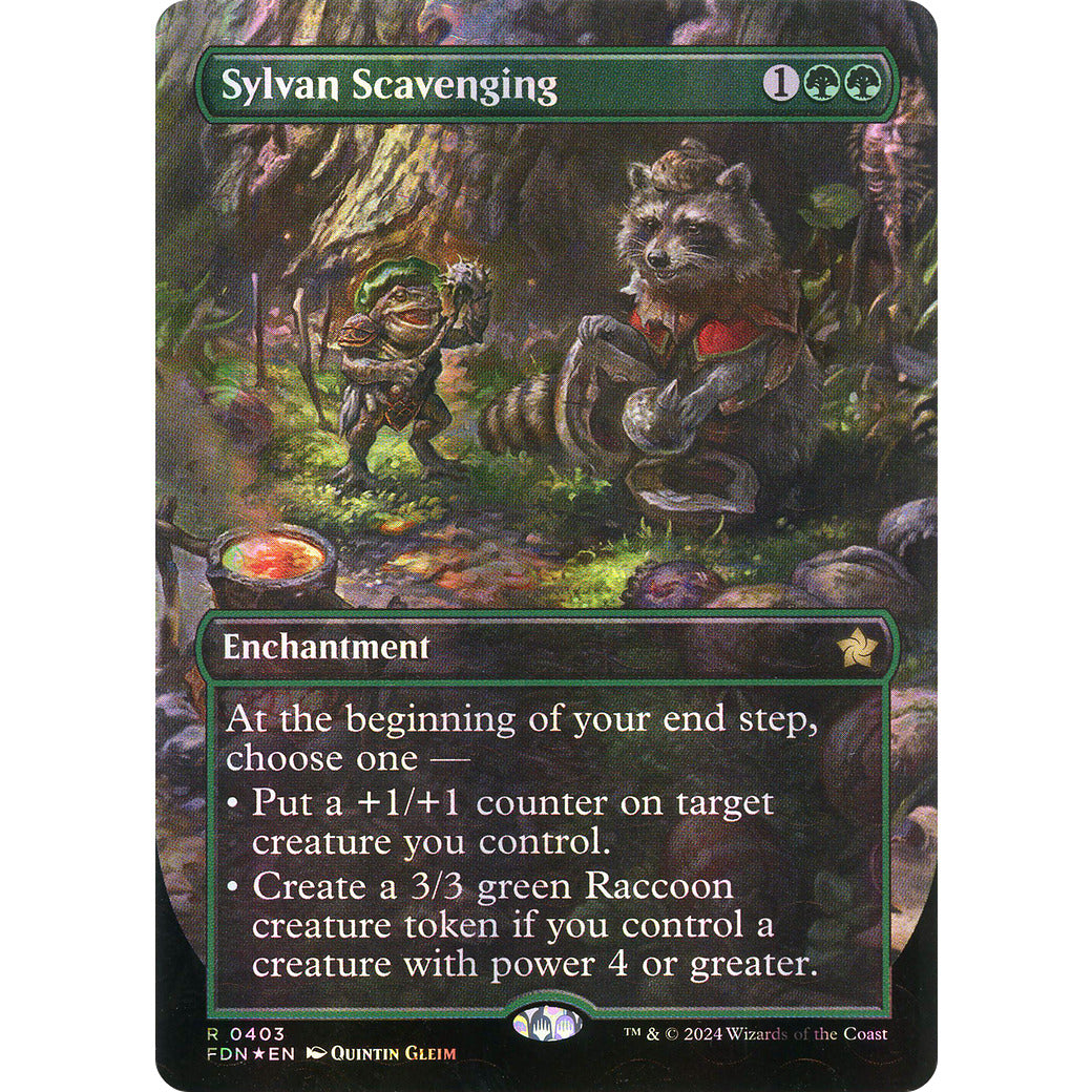 Sylvan Scavenging (Borderless) (Mana Foil) (Foundations) Near Mint Foil