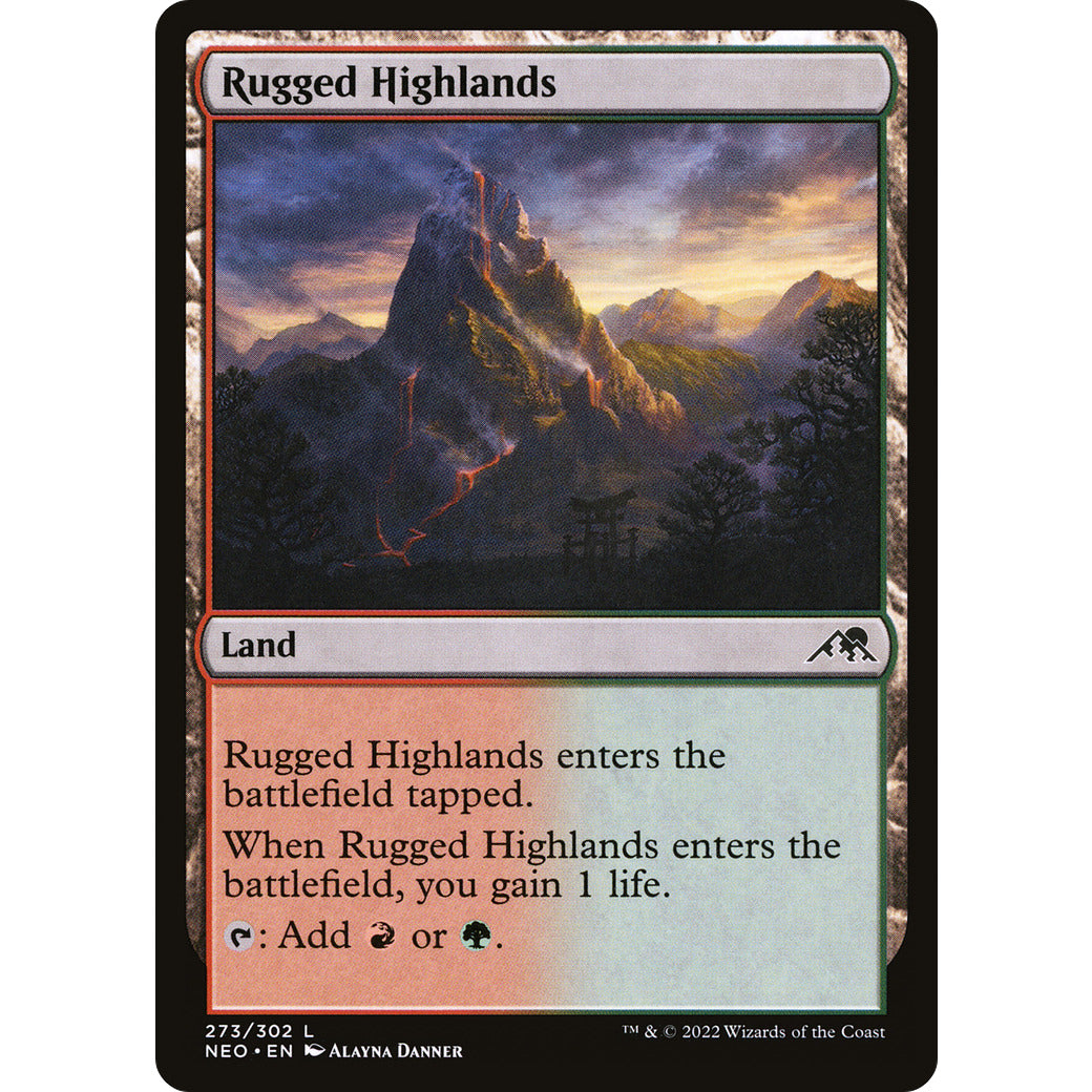 Rugged Highlands (Kamigawa: Neon Dynasty) Near Mint Foil