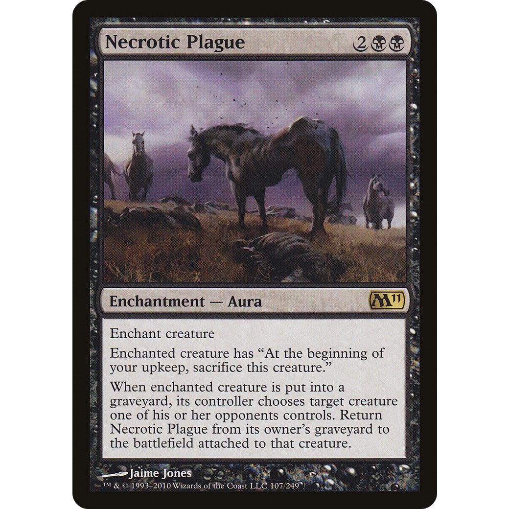Necrotic Plague (Magic 2011 Core Set) Light Play