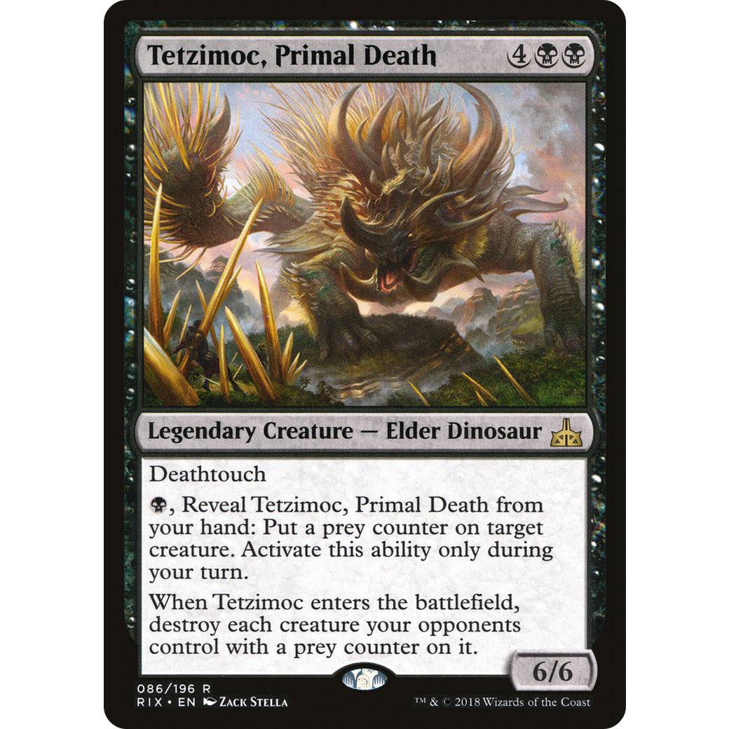 Tetzimoc, Primal Death (Rivals of Ixalan) Light Play