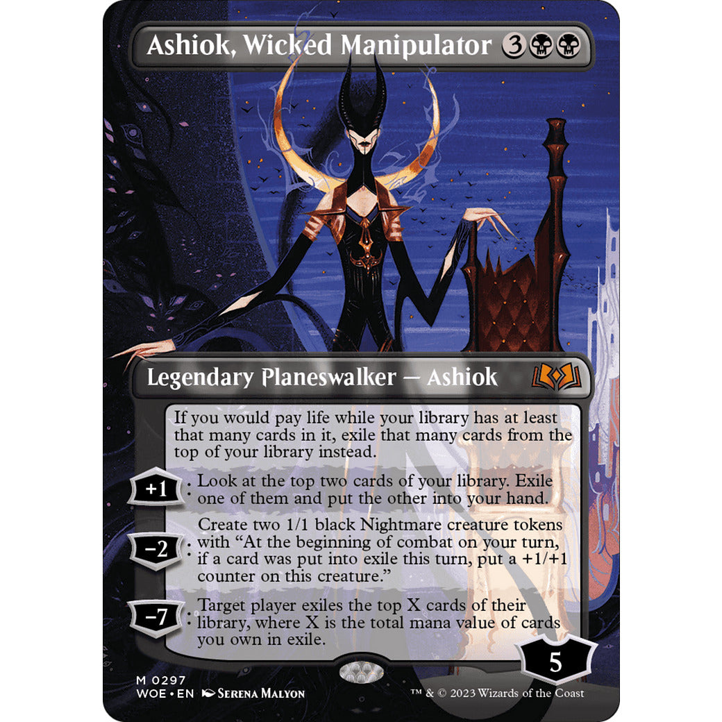 Ashiok, Wicked Manipulator (Borderless) (Wilds of Eldraine) Near Mint