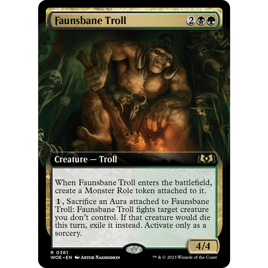 Faunsbane Troll (Extended Art) (Wilds of Eldraine) Near Mint Foil