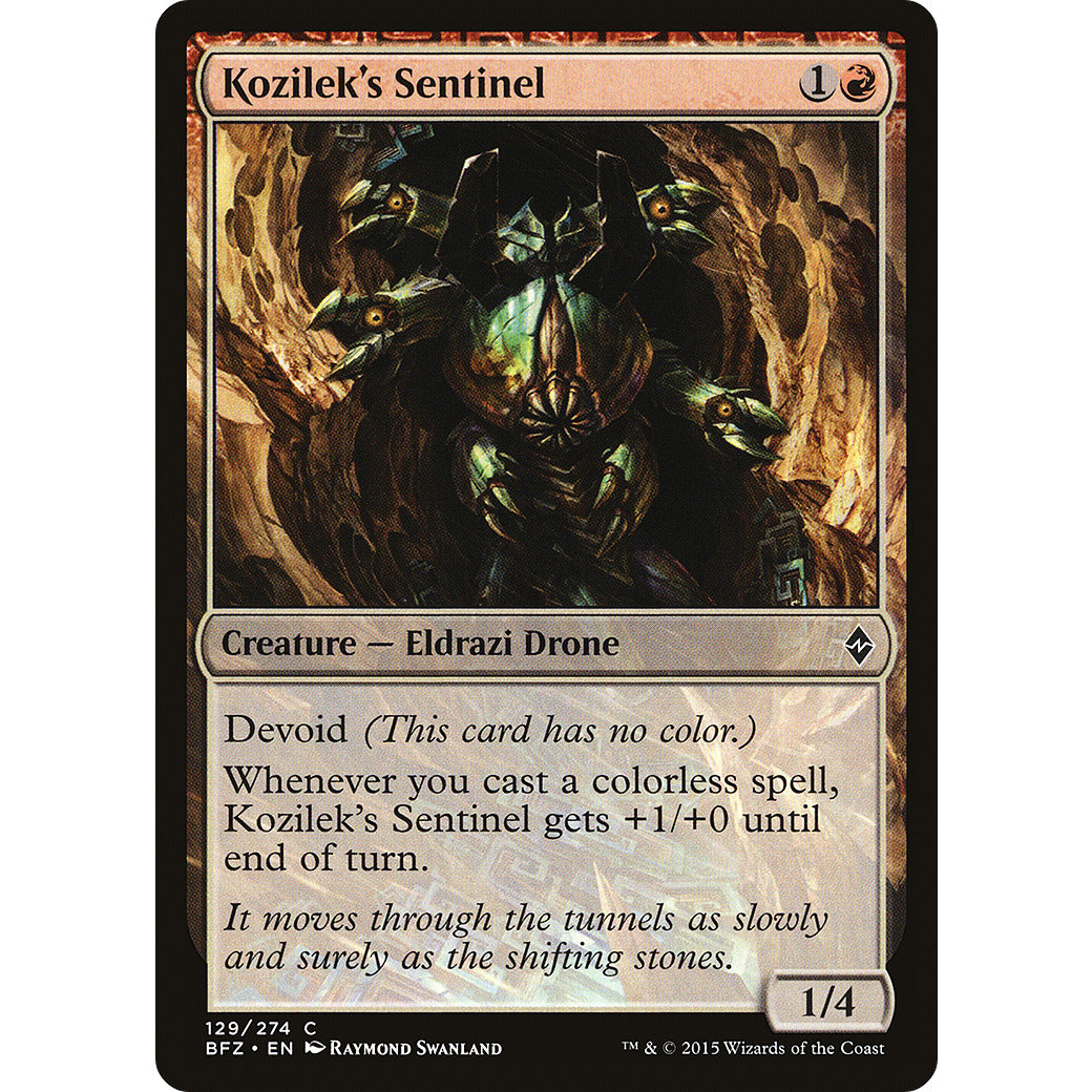 Kozilek's Sentinel (Battle for Zendikar) Light Play Foil