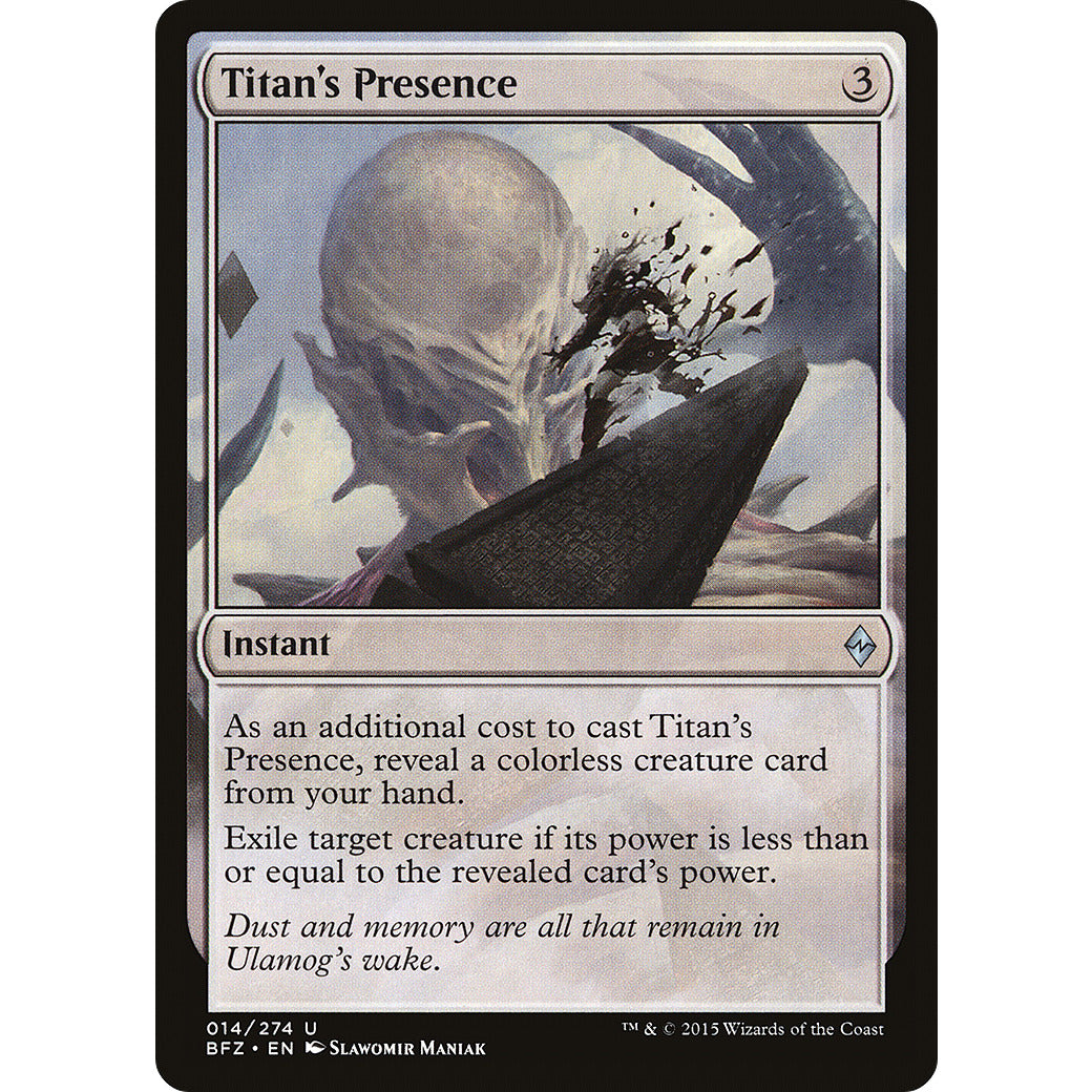Titan's Presence (Battle for Zendikar) Light Play