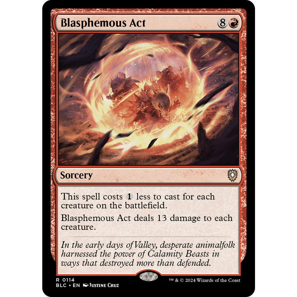 Blasphemous Act (Commander: Bloomburrow) Light Play