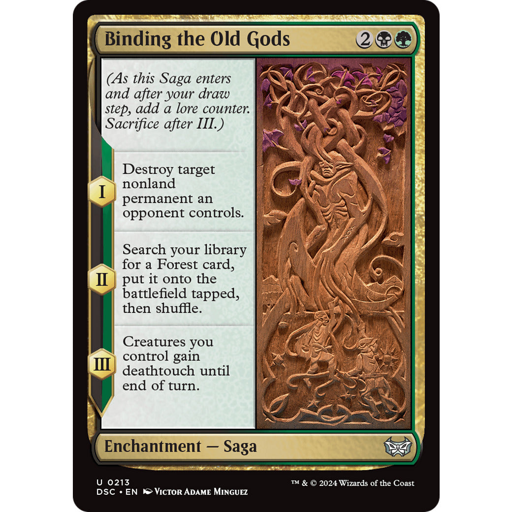Binding the Old Gods (Commander: Duskmourn: House of Horror) Light Play