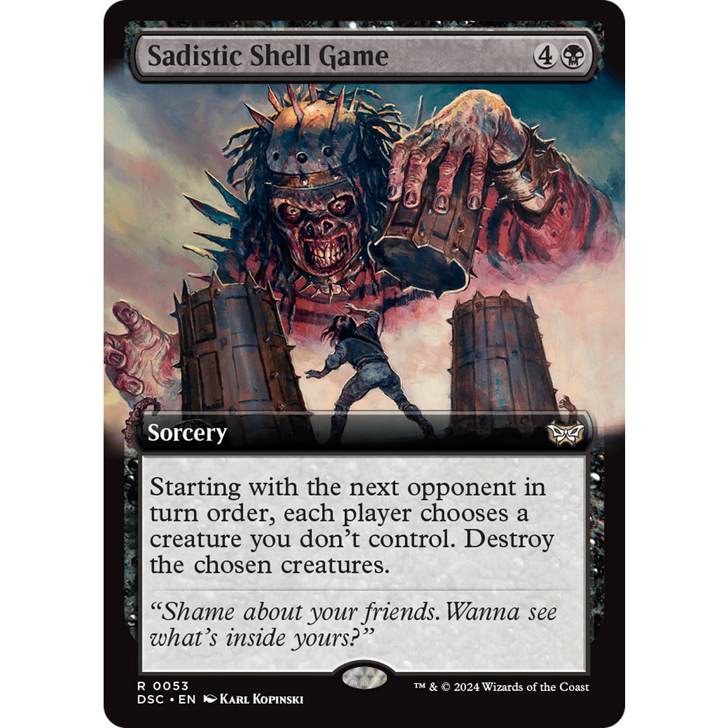 Sadistic Shell Game (Extended Art) (Commander: Duskmourn: House of Horror) Light Play