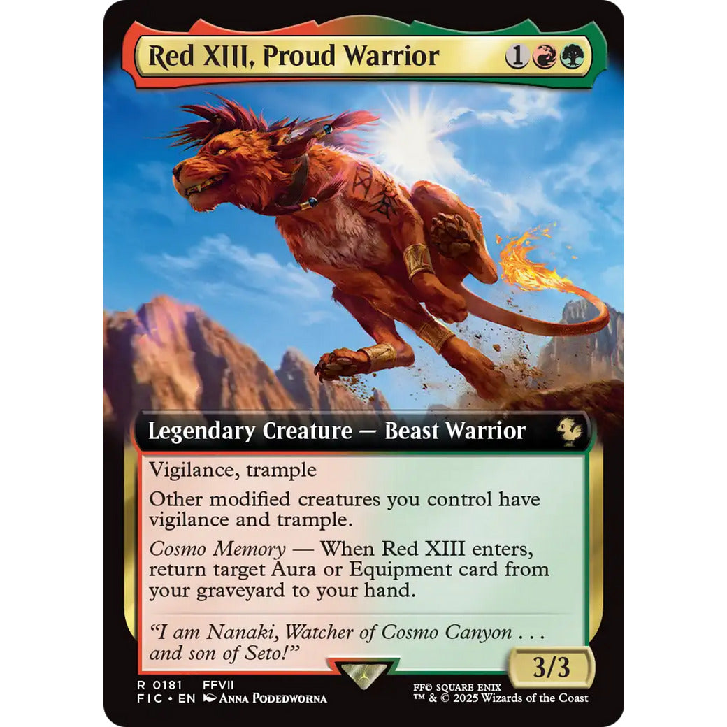 Red XIII, Proud Warrior (Extended Art) (Commander: FINAL FANTASY) Near Mint