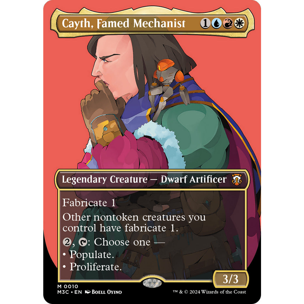 Cayth, Famed Mechanist (Borderless) (Commander: Modern Horizons 3) Light Play