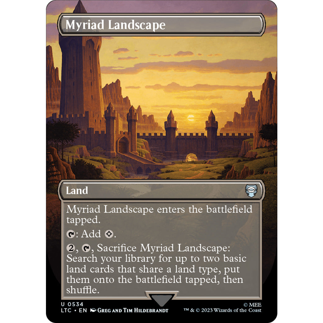Myriad Landscape (Borderless) (Commander: The Lord of the Rings: Tales of Middle-earth) Light Play