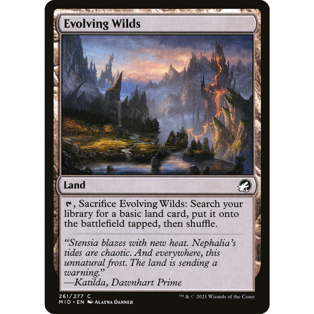 Evolving Wilds (Innistrad: Midnight Hunt) Light Play Foil