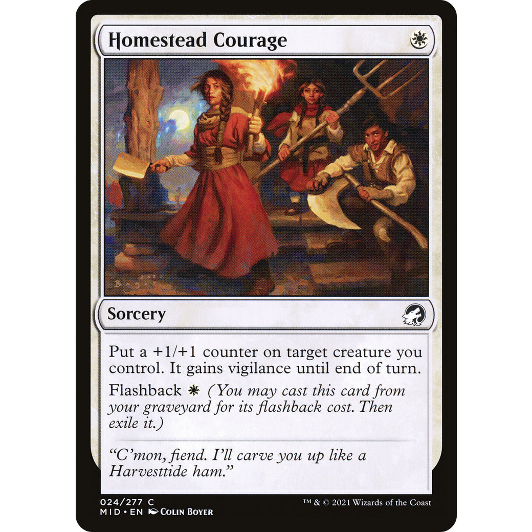 Homestead Courage (Innistrad: Midnight Hunt) Light Play Foil