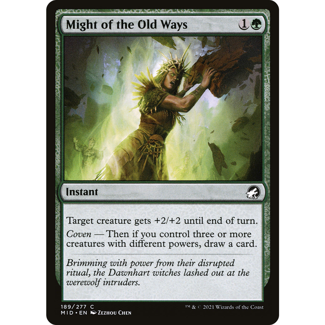 Might of the Old Ways (Innistrad: Midnight Hunt) Light Play Foil