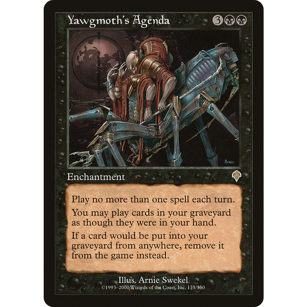 Yawgmoth's Agenda (Invasion) Light Play