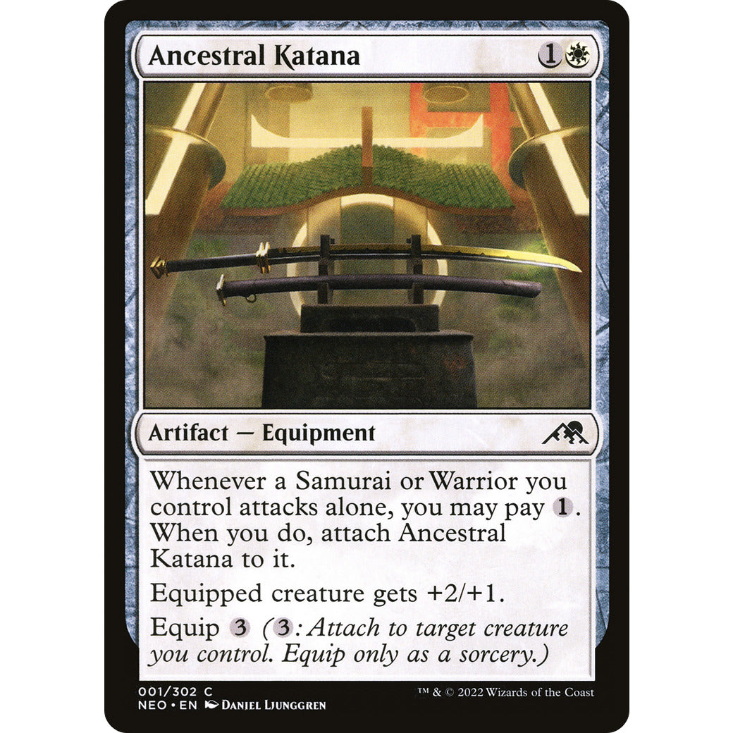 Ancestral Katana (Kamigawa: Neon Dynasty) Light Play Foil