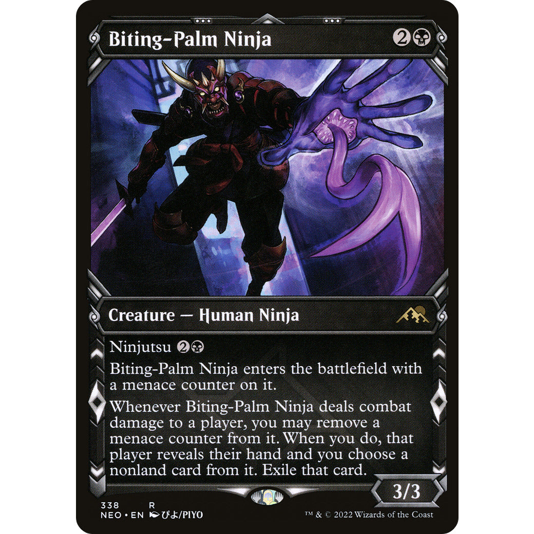 Biting-Palm Ninja (Showcase) (Kamigawa: Neon Dynasty) Light Play