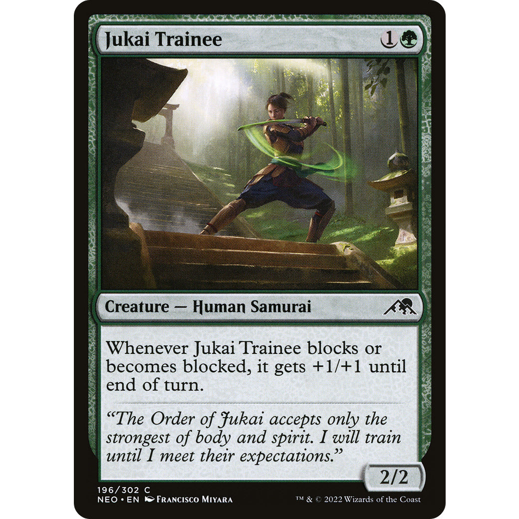Jukai Trainee (Kamigawa: Neon Dynasty) Light Play Foil