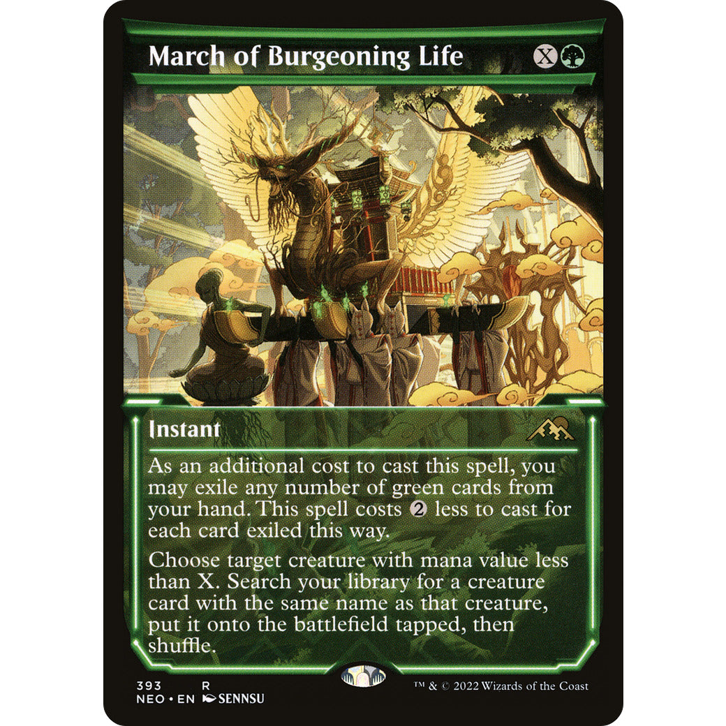 March of Burgeoning Life (Showcase) (Kamigawa: Neon Dynasty) Near Mint