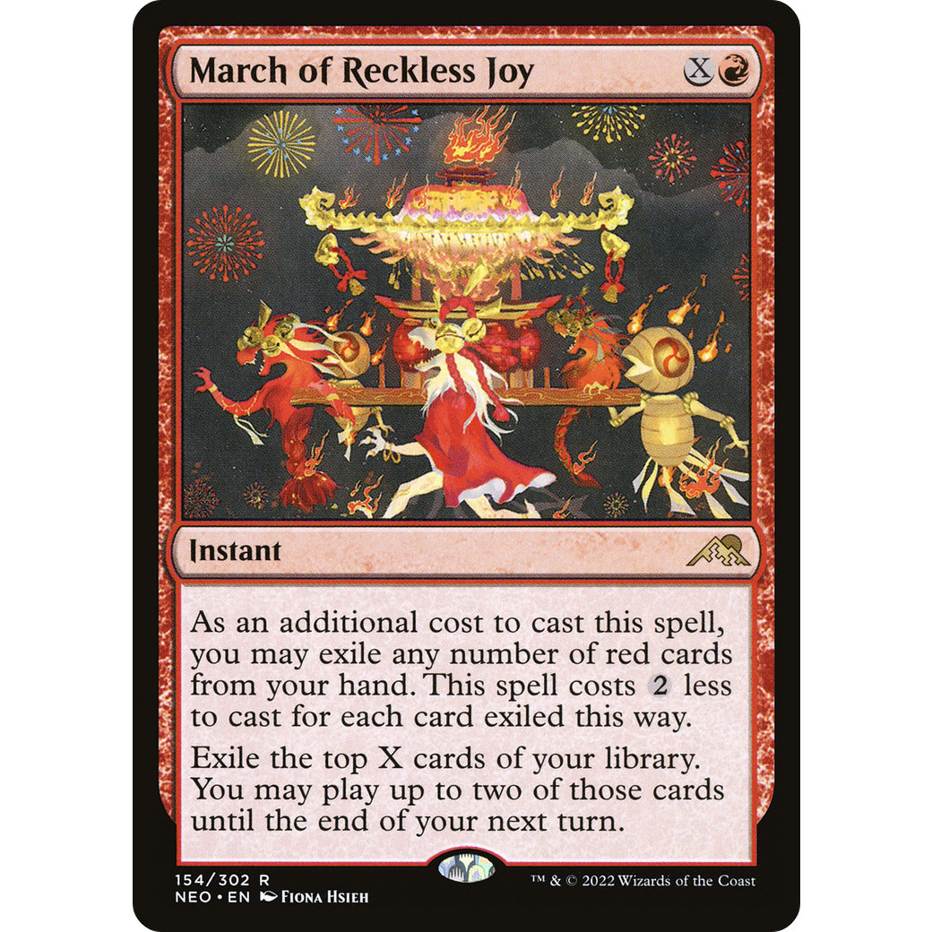 March of Reckless Joy (Kamigawa: Neon Dynasty) Near Mint Foil