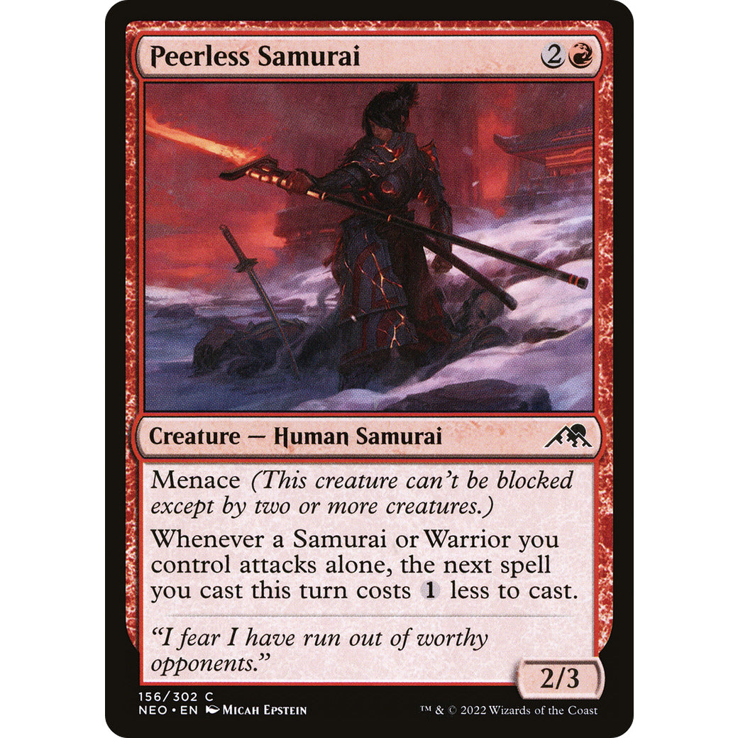 Peerless Samurai (Kamigawa: Neon Dynasty) Light Play Foil