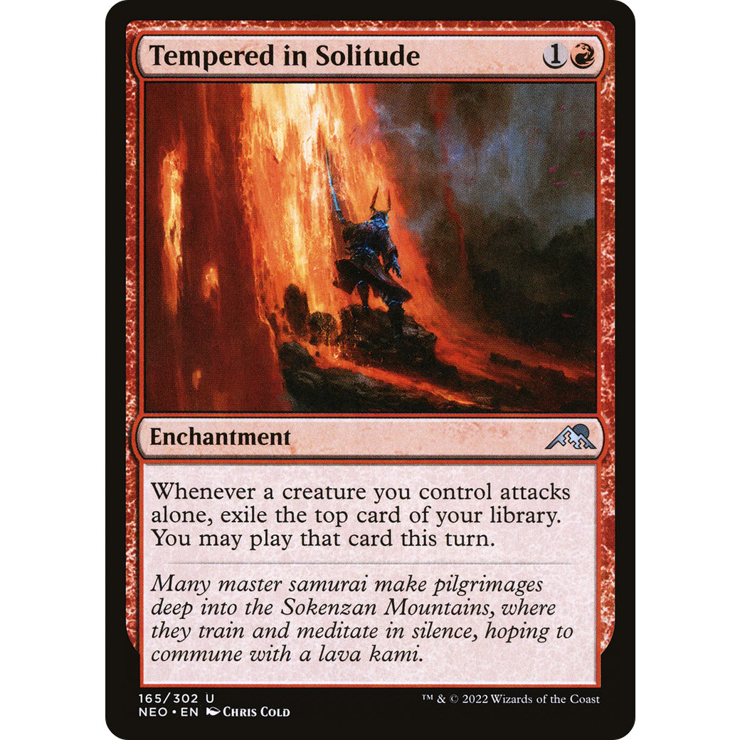 Tempered in Solitude (Kamigawa: Neon Dynasty) Light Play Foil